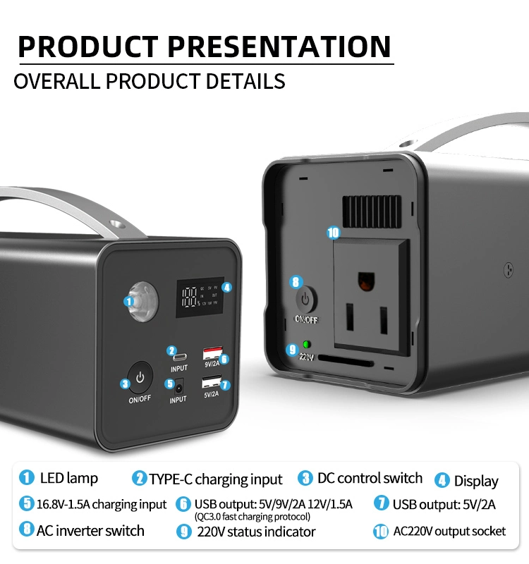 in Stock Supplier Portable 200W 500W 1000W Battery Generators Portabl Power Station